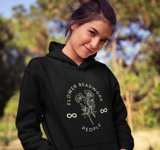 Unisex Hoodie Flower Beadwork People